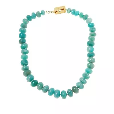 Rarities Sterling Silver Goldclad Amazonite Rondelle Beaded Necklace. 20  • $90.17