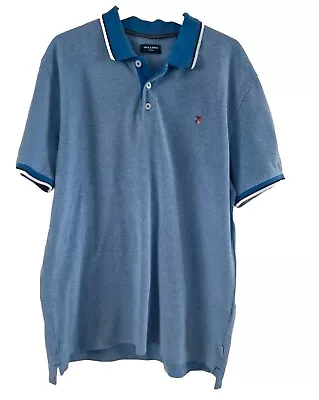Mens Jack & Jones Blue Polo T-shirt Size XL Excellent Condition • £9.50