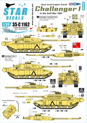 Star Decal  35-C1162 Challenger IRoyal Scots Dragoon Guards In The Gulf  1/35 • £9.59