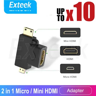 Micro Mini HDMI Male To HDMI Female Adapter Converter Connector For Tablet PC TV • $5.45