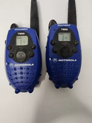 Set Of 2 - Motorola Talkabout T5100 2-Way Radio Cobalt Blue - Walkie-Talkie WORK • $26.99