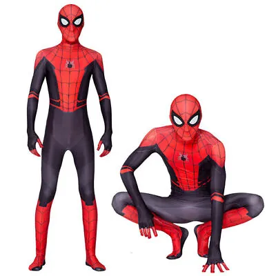 Adults Men Far From Home Spiderman Costumes Superhero Cosplay Fancy Dress Up UK • £12.56