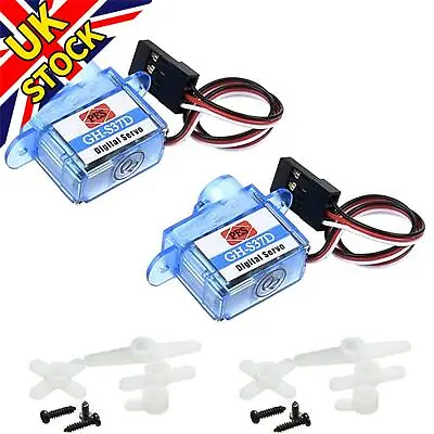 £13.14 • Buy 2pcs GH-S37D 3.7g Mini Digital Coreless Servo W/ Arms For RC Helicopter Boat Car