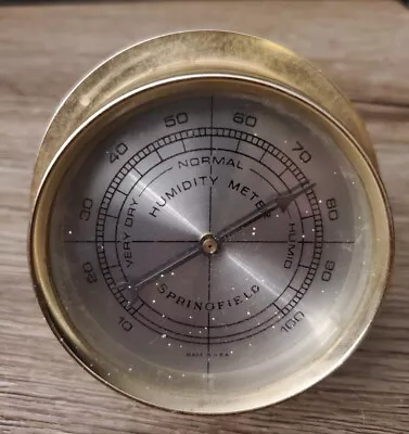 Vintage Metal Single Humidity Meter By Springfield Desktop Hygrometer • $12