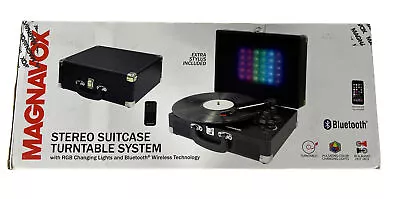 Magnavox Suitcase Turntable 3-Speed Bluetooth 3-in-1 System SEALED NEW IN Box • $48