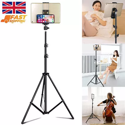 Universal Floor Stand Tripod Phone Holder Tablet Mount For 5.5 ~11  IPhone IPad • £10.65