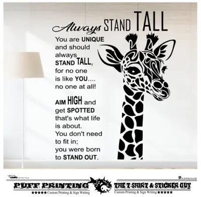 £13.99 • Buy Giraffe Safari Inspiring Wild Animals Bedroom Vinyl Wall Decals / Vinyl Stickers