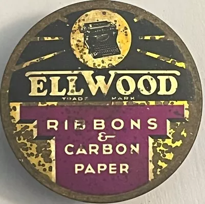 Vintage Typewriter Ribbon Tin Ellwood Graphic Purple • $4.99