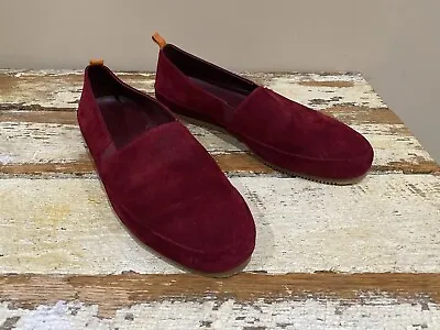 Mulo Loafer Size 12 Burgundy Red Suede Luxury Shoes Made In Portugal EU 45 • $59.50