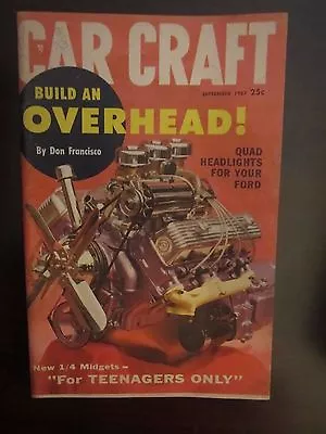 September 1957 Car Craft Magazine Build An Overhead Quad Headlights Ford (S) • $5.99