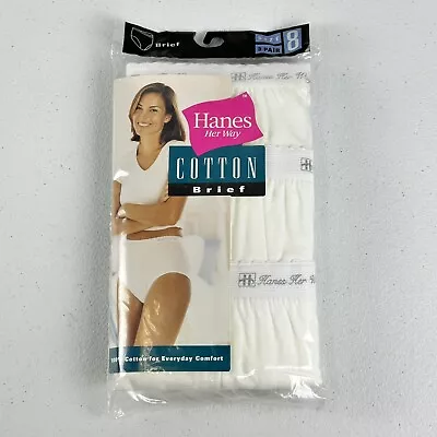 Hanes Her Way Vintage 1999 3-Pack White Cotton Brief Size 8 NOS • $19.99