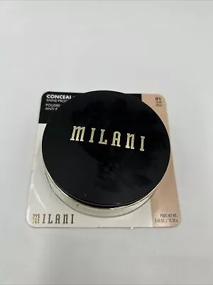 MILANI Conceal + Perfect Powder Foundation Shine Proof Makeup #01 Fair • $12.99