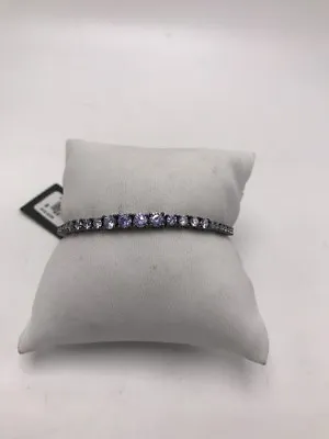 $58 Rebecca Minkoff Gunmetal With Lavender Crystals Bracelet RM30 • $35.99