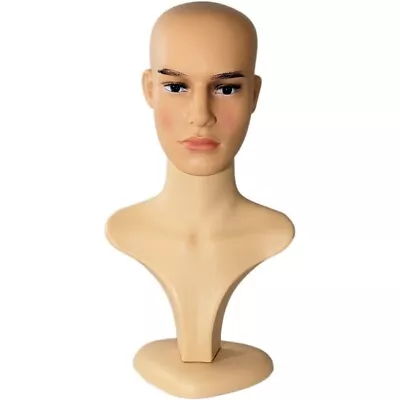 $33.99 • Buy MN-598 Male Plastic Realistic Face Mannequin Head Wig Display