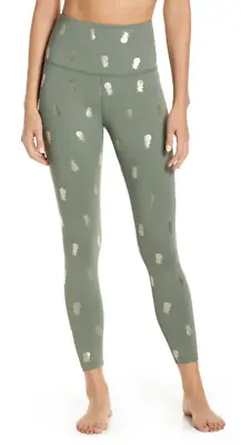 Beyond Yoga Women's Metallic Pineapple Print Leggings XL Aloha Green TF3243 • $19.36