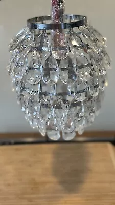 Chandelier Style Ceiling Light Acrylic Crystal Droplets Pendant Stunning. • £12