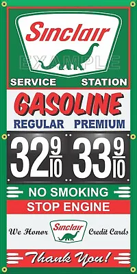 Sinclair Gas Station Price Per Gallon Vintage Old Sign Remake Banner Sign Art • $52.75