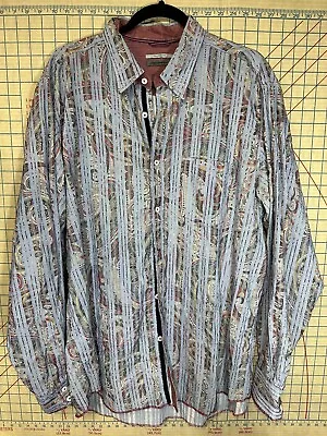 Johnston & Murphy Shirt Mens XLarge Paisley Button Up Long Sleeve Pocket • $25.99