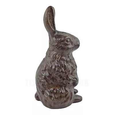 Standing Cast Iron Bunny Rabbit Figurine Statue Rustic Garden Yard Patio Decor • $39.95