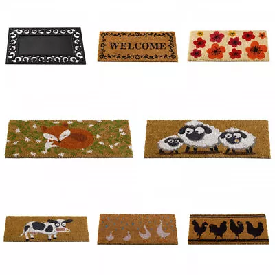 £10.99 • Buy Rubber Frame Doormat With Natural Coir Inserts Anti Slip Indoor/Outdoor Welcome