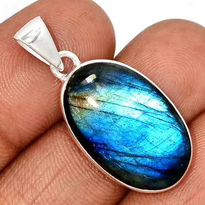 Natural Multi Labradorite 925 Sterling Silver Pendant Jewelry CP29223 • £10.29