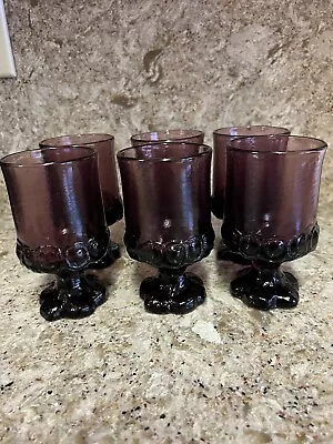 6 Franciscan Madeira Plum Water Jiuce Glasses 9 Oz 5.5” • $75