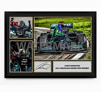 Lewis Hamilton 2021 Brazilian Gp Signed Print Photo Poster F1 Formula One • £24.99