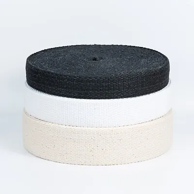 Heavy Duty 100% Cotton Canvas Tape Webbing Bag Straps Belts Upholstery Clothing • £5.15