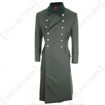 German M36 Gabardine Officers Greatcoat - WW2 Repro Long Great Trench Coat Army • £171.95