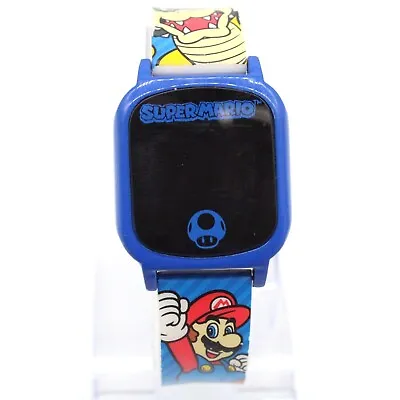 Vintage Super Mario Bros Digital Watch Unisex Blue Stainless Steel Rubber Band • $12.27