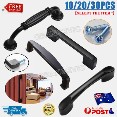 10/30Pcs 96mm Cabinet Pull Bar Kitchen Cupboard Drawer Door Handle Vintage Black • $23.92