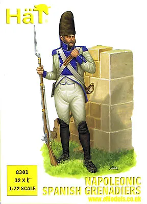 Hat 1/72 Napoleonic Spanish Grenadiers # 8301 - Plastic Model Toy Soldier • £9.90