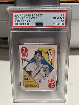Mickey Mantle PSA 10 Yankees 2007 Topps #1 RED BACKS TARGET Exclusive • $12.49