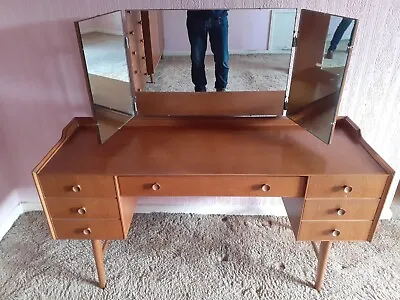 Meredew Teak Mid Century Dressing Table With 3 Mirrors 1960s • £149