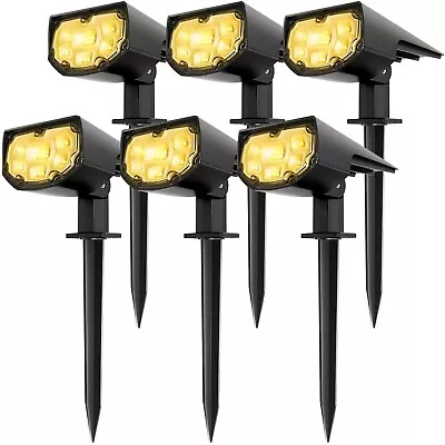 6 Pack 12-LED Solar Spotlights Landscape Lights Outdoor Garden Pathway Lamps • $39.95