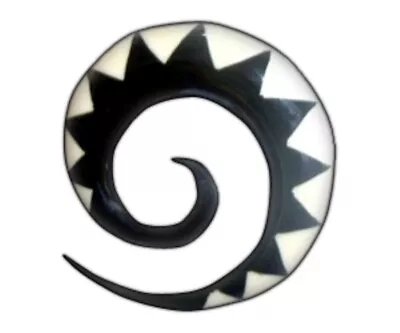 Spiral Tribal Ear Gauge Organic Pair Buffalo Carved Horn/Bone Inlay Stretcher • $22