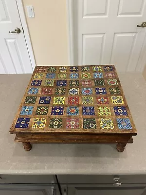 Vintage Monterey Style Table Top Table Riser With 49 Colored Tiles  • $249.99