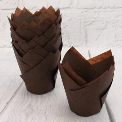 £10.49 • Buy Bakery Direct X 200 Chocolate Brown Muffin Tulip Wraps Cupcake Cases Wrappers