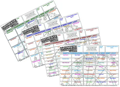 Ultimate Darts Fundraising Cards A5 Free Postage Scratch Raffle Ticket Draw • £2.58