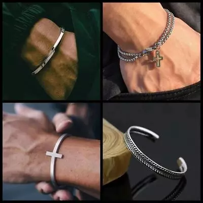 Men Sterling Silver Lucky & Wealth Vintage Bracelet Bangle Open Cuff Jewelry • $6.75