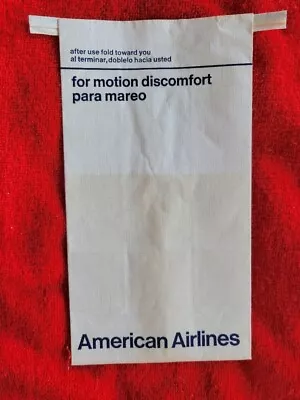 VINTAGE 1970s AMERICAN AIRLINES MOTION SICKNESS BARF BAG • $6