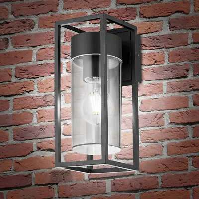 £26.99 • Buy LED Rectangular Outdoor Wall Light Clear Metal Lantern Garden Wall Lamp ZLC079CW