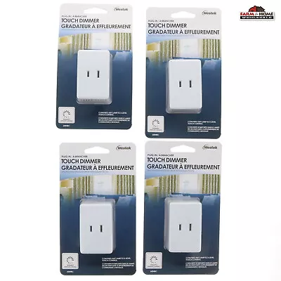 (4) Westek Plug-In Indoor 3-Level Touch Dimmer White 120V Lamp ~ New • $49.95