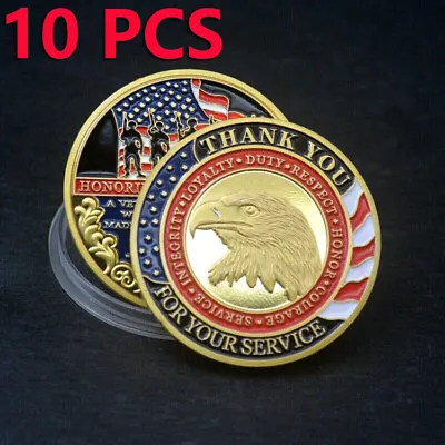 10PCS Challenge Coin Thank You For Your Service Military Appreciation Veteran • $18.59