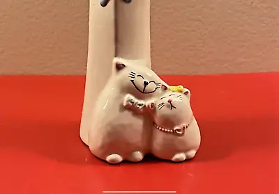 Vintage Kotobuki Lovey Cats Heart Bud Vase - 6.5  H • $14