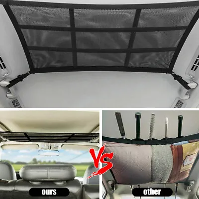 $18.99 • Buy Car Roof Ceiling Cargo Net Mesh Storage Bag Pouch Pockets For SUV Van Universal