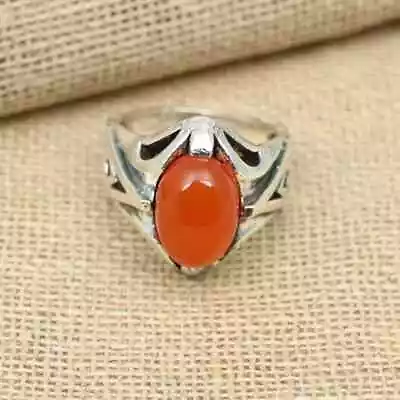 Carnelian 925 Sterling Silver Gemstone Men's Ring Statement Ring All Size D40 • $13.05