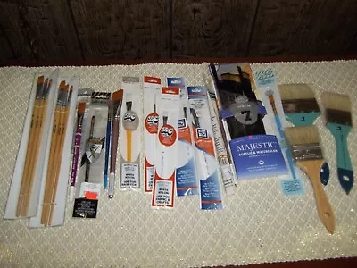 Loew-Cornell Artist Paint Brushes (28 New) - Grumbacher - Art Studio Etc (Lot N) • $29.99