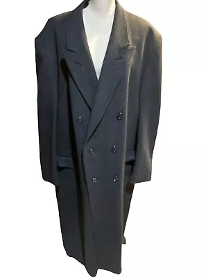 Vtg Anthony Allan Gray Double-Breast Cashmere Blend Lined Men Overcoat; England • $79.99