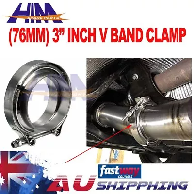 3  Inch 76mm V-Band Vband Clamp Stainless Steel Flange Turbo Exhaust Downpipe • $21.98